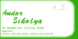 andor sikolya business card